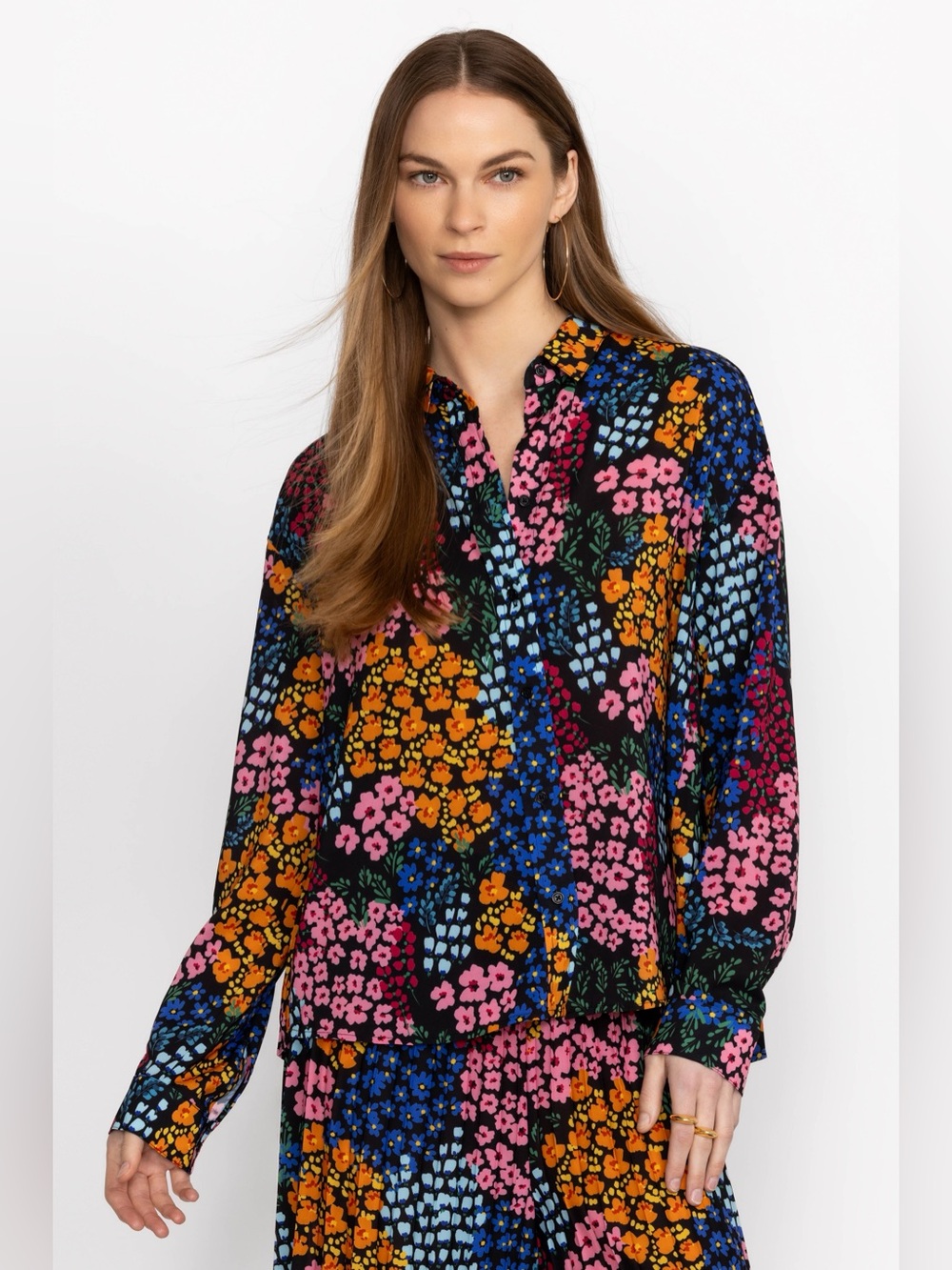 Johnny Was Astrid pleated blouse